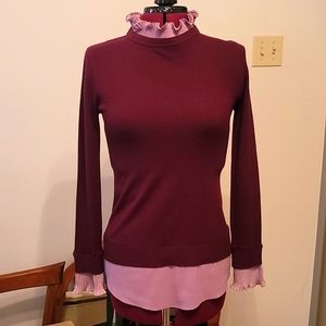 NWOT, Sm Vita Milano Eggplant Long Sleeve Sweater